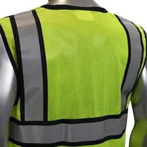 Gilet de travail haute visibilité 2025 classe 2 vert noir maille polyester sécurité industrielle construction gilet de sécurité réfléchissant - Product Image 4