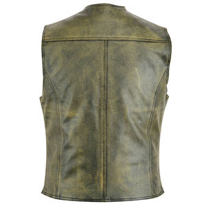 Luxueux gilet en cuir de haute qualité coupe-vent chaud chauffé élégant Design Unique gilet sans manches 100% véritable gilet en cuir pour hommes - Product Image 3