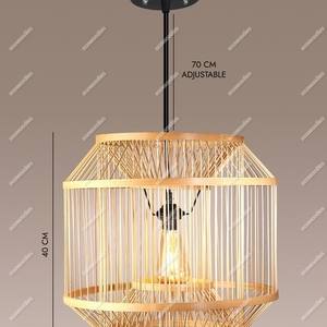 Handmade <b>Bamboo</b> Weaving Pendant Lamp Rustic Style Countryside for Modern Bedroom Dining Room for Apartment Use Bar Chandeliers - Product Image 2