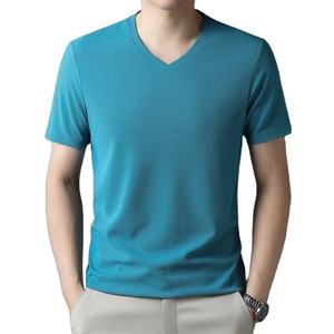 T-shirt pour homme de haute qualité 2026, col en V, manches courtes, t-shirt d'été confortable, haut léger pour homme - Product Image 1