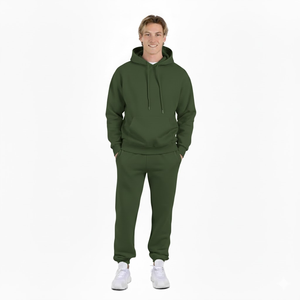Ensemble de survêtement décontracté personnalisé pour homme, sweat à capuche et pantalon de jogging surdimensionnés, en molleton doux, léger, respirant et à séchage rapide, deux pièces - Product Image 3