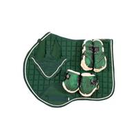 Ensembles de tapis d'équitation écologiques personnalisables de haute qualité en mousse et satin pour dressage anglais et saut d'obstacles en tissu – Vente en gros