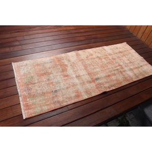 Alfombra Turca Vintage, Alfombra Pequeña de 2x4.9 pies, Alfombra con Diseño de Parches Rojos y Azules - Product Image 2