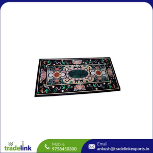 Mesa de comedor de mármol, diseño moderno único con incrustaciones de piedras semipreciosas para decoración del hogar, muebles de sala de estar - Product Image 4