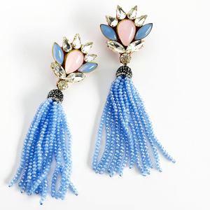 Boucles d'oreilles avec perles en céramique, boucles d'oreilles multi-perles personnalisées, bijoux de fête pour femmes, au meilleur prix, boucles d'oreilles perlées - Product Image 1