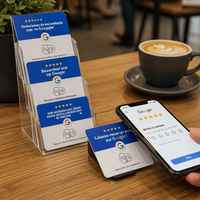 Étiquette NFC 13,56 MHz pour Booster les Avis Google (5 étoiles) - Matériaux Plexiglas/Acrylique Acceptés