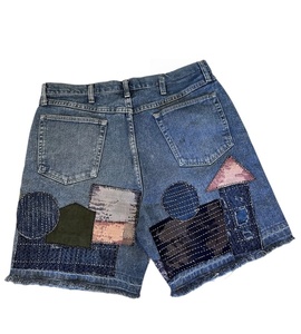 Ropa Urbana de Fábrica para Verano, Pantalones Acampanados y Shorts de Mezclilla Vintage, Desgastados y con Costuras para Hombre - Product Image 2