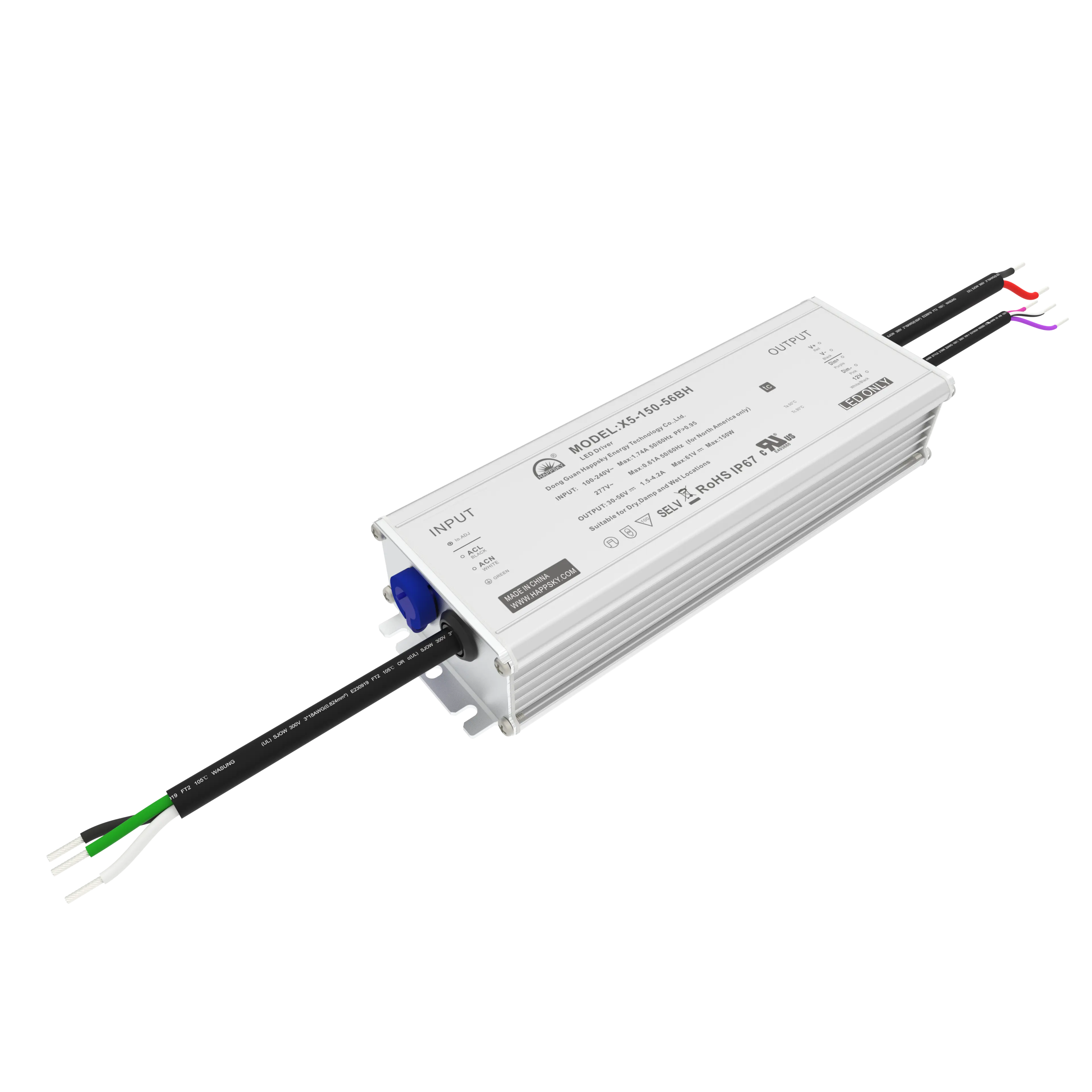 150 Вт светодиодный драйвер IP67 Водонепроницаемый Светодиодный драйвер питания без мерцания постоянный выходной ток с регулируемой яркостью 0-10 В PWM Rx