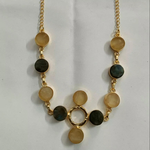 Nouvelle tendance multicolore collier en pierre naturelle fait à la main mode bijoux en laiton pour les femmes plaqué or en gros bijoux personnalisés - Product Image 1