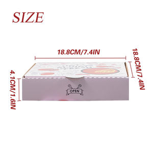 Cajas de pizza, 7x7x1,6 pulgadas Cajas de pizza corrugadas Kraft Patrón de barbacoa Impresión Contenedores de cartón para llevar Pizza, Cak - Product Image 3