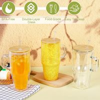 Vente en gros usine 2026 Gobelet globe à neige à double paroi en verre transparent et acrylique 40oz 30oz avec poignée