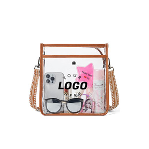 Sac à bandoulière transparent en PVC tendance 2026 pour femme, avec fermeture éclair, idéal pour les concerts et les stades sportifs - Product Image 1