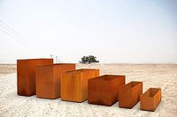 Jardinière en métal en acier Corten, tailles rectangulaires, jardinières modernes en acier
