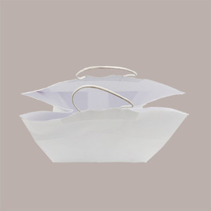 Bolsas de Papel Blancas con Asas de Cordón, 28+20 cm, 31 cm, 100 g, Promocionales, 50 Unidades - Product Image 3