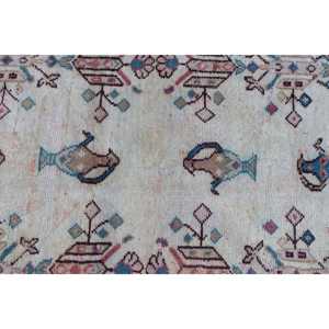 Alfombra Turca Vintage, Alfombra de Lana Azul Camuflaje de 3.7x6.6 pies - Product Image 5