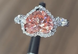 แหวนหัวใจสีทองสีขาวโรแมนติกแหวนหมั้นเพชรผู้หญิงแหวนแฟชั่นสีชมพูเครื่องประดับขายส่ง - Product Image 4