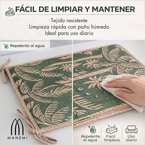 Cuscino per Sedia Idrorepellente 40x40x2 cm 100% Poliestere con Motivo Vegetale per Campeggio Uso Interno/Esterno Per Tutte le Stagioni Rimovibile - Product Image 4