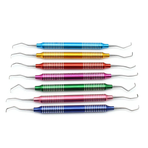 Juego de Curetas Dentales Gracey de 7 Piezas, Acero Inoxidable con Mango de Silicona, Instrumentos para Raspado Subgengival WPS-GC-07C, Certificado CE - Product Image 1