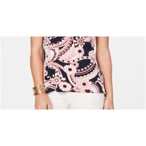 For Tommy for Hilfiger Women's Floral Paisley <b>Blouse</b> Free Size Blue Poplin and <b>Satin</b> Embroidered Logo for Spring/Summer - Product Image 3