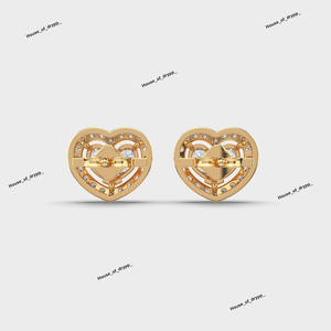 Iced Out <b>Heart</b> Shape Moissanite Diamond <b>Stud</b> <b>Earrings</b> With 925 <b>Silver</b> Double Halo Design Elegant Sparkling Love Gift - Product Image 4