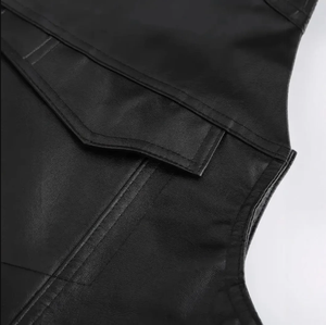 Chaleco de Cuero Genuino de Primera Calidad para Hombre, Venta al por Mayor, Chaleco de Cuero Casual OEM para Hombre, Diseño Elegante y Transpirable - Product Image 2