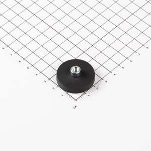Sistema magnetico gommato Ø31x6mm con boccola filettata - Product Image 1