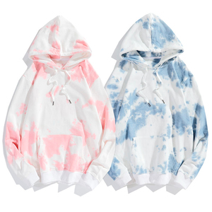 Venta al por mayor personalizado 100% algodón Tie-Dye Sudadera con capucha transpirable y duradera para los hombres gran oferta estampado patrón ropa en blanco - Product Image 6
