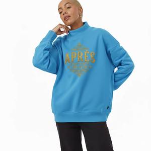 Sweat-shirt à capuche oversize tendance pour femme, en velours, manches bouffantes, polaire doux, chaud, manches longues, coton, décontracté, coupe ample, hiver - Product Image 4