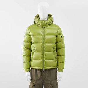 Veste polaire personnalisée vert citron brillant 2026, manteau d'hiver isolé chaud et rembourré avec fermeture éclair et broderie frontale épaisse - Product Image 1