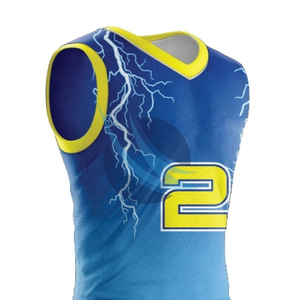 Tissu doux 100% polyesters fabriqués aux couleurs attrayantes Uniforme de basket-ball par sublimation Uniforme de basket-ball entièrement imprimé de bonne qualité - Product Image 4