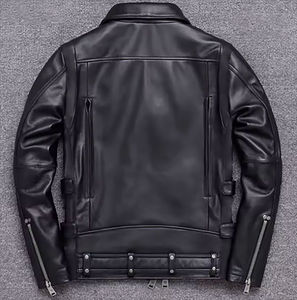 Veste en cuir véritable pour homme Mode d'hiver Fabriquée au Pakistan Haute qualité Respirante Coupe-vent Veste en cuir avec logo avant - Product Image 6