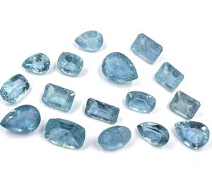 TASBIYA GEMS Aigue-marine naturelle 5-10 carats Pierres précieuses facettées en vrac Légères inclusions Certifiées par un tiers pour la fabrication de bijoux - Product Image 5
