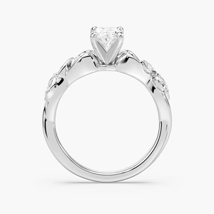 1.10 CTW Oval Cut Lab Grown Diamond <b>Vintage</b> Engagement <b>Ring</b> Leaf & Vine Design IGI Certified 14K Solid <b>Gold</b> Bridal <b>Ring</b> - Product Image 3