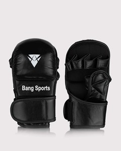 Gants de boxe demi-doigt en cuir véritable personnalisables de haute qualité gants de boxe en mousse pour combat de rue MMA - Product Image 1