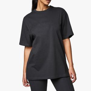 Camisetas de peso pesado para mujer, camiseta informal para mujer, camiseta de gran tamaño, transpirable, 100% de algodón - Product Image 1