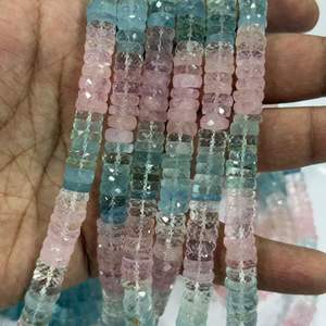 Cuentas Facetadas de Aguamarina y Morganita Natural de 5mm a 8mm, Alta Calidad, Más de 50 Años de Experiencia en la Fabricación de Joyas - Product Image 4
