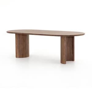 Modern Minimalist Solid Acacia Wooden <b>Dining</b> <b>Table</b> With Natural Wood Vertical Slat Leg for Restaurant Hotel Kitchen <b>Dining</b> <b>Table</b> - Product Image 3