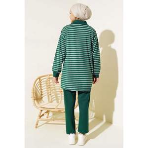 Conjunto de 2 piezas de media cremallera a rayas Esmeralda - Product Image 2