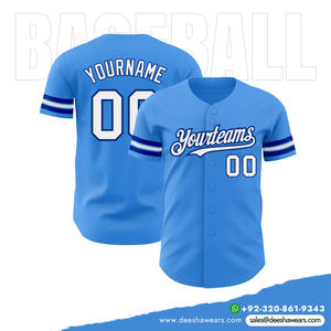 Venta al por mayor de impresión por sublimación personalizada de secado rápido transpirable cuello en V camisetas de béisbol botón completo uniformes del equipo antibacteriano Anti-UV - Product Image 3