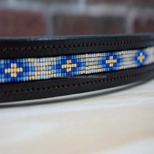 Haute Qualité 100% Cuir Véritable Cheval Perlé Brow Band Fabricant En Gros Conception Personnalisée Disponible Au Meilleur Prix - Product Image 4