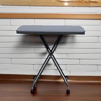Table pliante en métal robuste pour usage extérieur, camping, hôtel, hauteur réglable, finition charbon, pour salon et extérieur