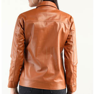 Precio bajo al por mayor Pu cuero mujer chaqueta de cuero de moda Slim Fit mujeres chaquetas de cuero - Product Image 3