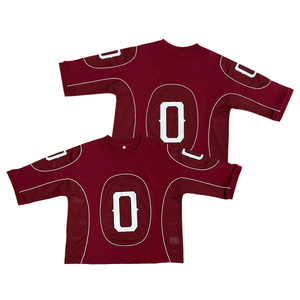 Maillot de football américain court imprimé par sublimation brodé en usine OEM ODM personnalisé de haute qualité surdimensionné Vente en gros - Product Image 1