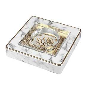 Cendrier carré en verre cristal, cendrier moderne minimaliste pour la décoration de la maison et du bureau, cadeau élégant - Product Image 2