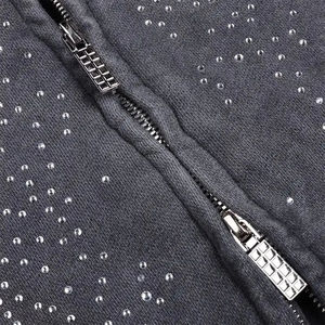 Meilleures ventes : Sweat-shirts à capuche pour hommes en molleton épais, effet délavé à l'acide, avec strass, pour le travail, vente en gros, haute qualité, 100% coton, hiver - Product Image 5