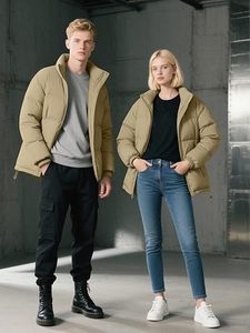 Custom Logo Puffer <b>Jacket</b> <b>Men</b> 2025 Warm <b>Waterproof</b> <b>Lightweight</b> Insulated Winter Outerwear OEM Streetwear Fashion Bulk Wholesale - Product Image 2