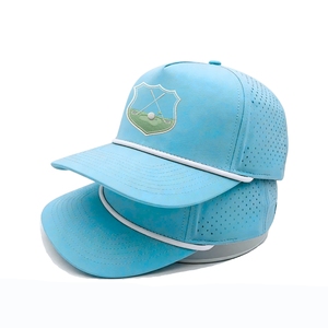 Gorra de Golf Personalizada de Marca Privada, 5 Paneles, Orificios Cortados con Láser, Cierre a Presión, Logotipo Bordado Personalizado con Cuerda, Fabricación en Vietnam OEM - Product Image 4