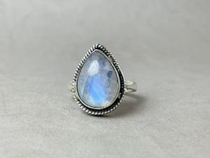 แหวนพลอย925สีเงินสเตอร์ลิงประดับอัญมณีสีรุ้งรูปลูกแพร์แหวนสำหรับงานแต่งงาน - Product Image 5