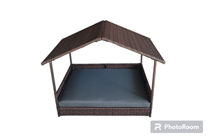 บ้านสุนัขเครื่องสานหวายสำหรับสวนเฟอร์นิเจอร์กลางแจ้ง - Product Image 3