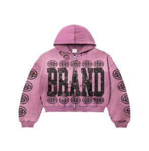 เสื้อฮู้ดสำหรับผู้ชายผ้าคอตตอน100ลายผ้าย่นซีดกันแดดขนาดใหญ่น้ำหนักมาก - Product Image 3